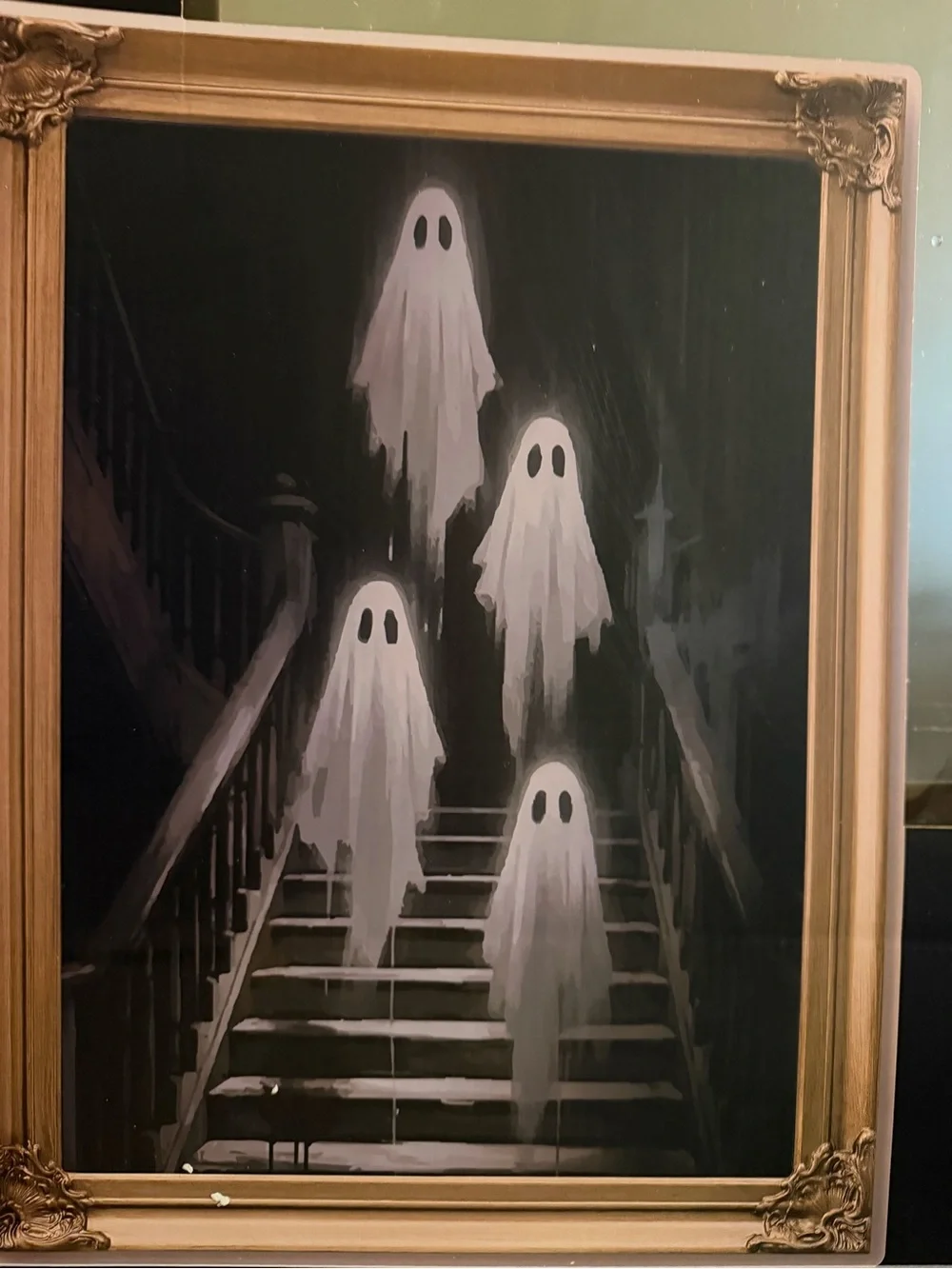Martha Stewart Black LED Lighted Decorative Wall Mirror-Quad Ghosts